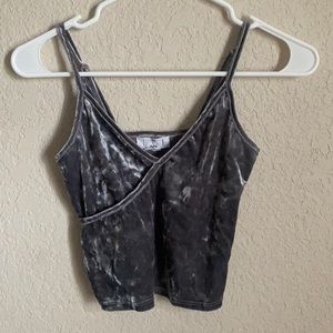 Grey Velvet Crop Top